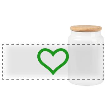 Cœur - Boîte à biscuits avec couvercle en bois - blanc - Devant