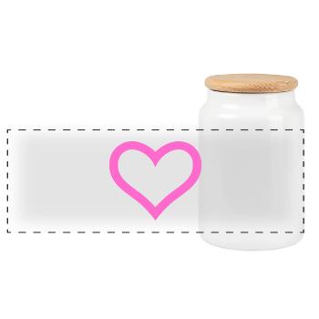 Cœur - Boîte à biscuits avec couvercle en bois - blanc - Devant