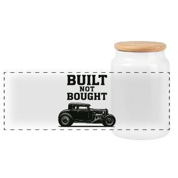 Hot Rod Vue latérale - Construit, pas acheté V8 - Boîte à biscuits avec couvercle en bois - blanc - Devant