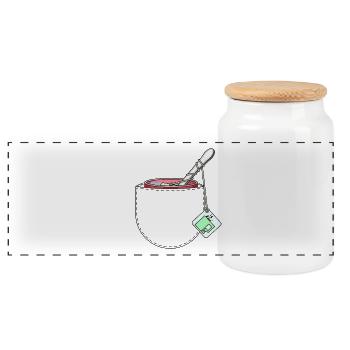 INFUSÉ - Boîte à biscuits avec couvercle en bois - blanc - Devant
