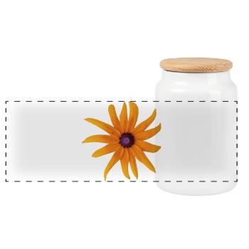 Black_Eyed_Susan_Cut_Out_Asset_Cottagecore_Deco - Panorama Keksdose mit Holzdeckel - Weiß - Vorne