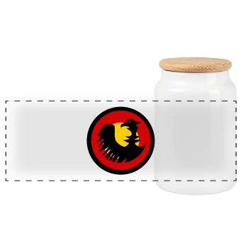 Aigle allemand Noir Rouge Or - Boîte à biscuits avec couvercle en bois - blanc - Devant
