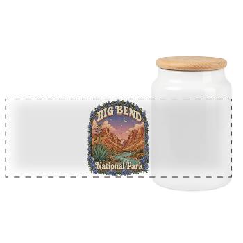 Big Bend National Park USA Texas Randonnée Vintage - Boîte à biscuits avec couvercle en bois - blanc - Devant