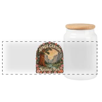 Kings Canyon National Park USA California Hiking - Panoramic Cookie Jar with Wooden Lid - white - Front