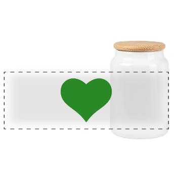 Cœur - Boîte à biscuits avec couvercle en bois - blanc - Devant