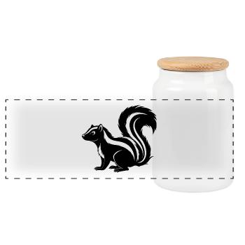 Moufette - Boîte à biscuits avec couvercle en bois - blanc - Devant