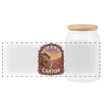 Grand Canyon National Park, USA, Arizona Hiking - Panoramic Cookie Jar with Wooden Lid - white - Front