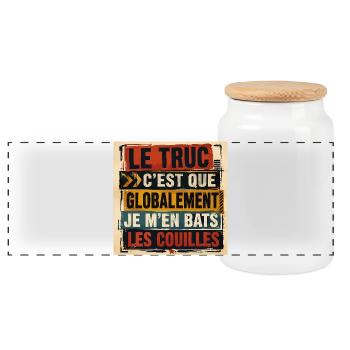 Globalement je m'en bats les couilles - Boîte à biscuits avec couvercle en bois - blanc - Devant