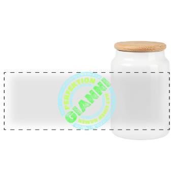 Gianni en parfait - Boîte à biscuits avec couvercle en bois - blanc - Devant