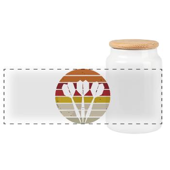 Darts - Panoramic Cookie Jar with Wooden Lid - white - Front