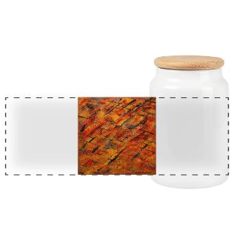 Grille Incandescente Abstraite - Boîte à biscuits avec couvercle en bois - blanc - Devant