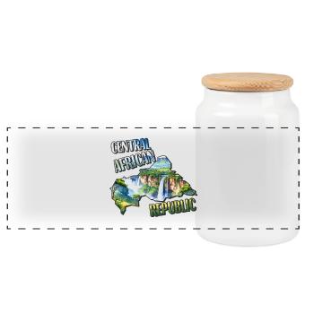 Conception de la République centrafricaine - Boîte à biscuits avec couvercle en bois - blanc - Devant