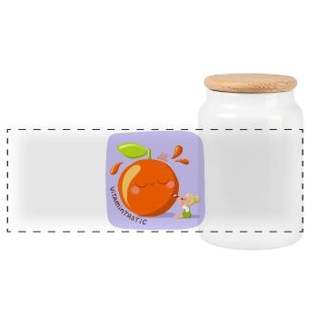 VitaminTASTIC Orangenzauber - Panorama Keksdose mit Holzdeckel - Weiß - Vorne