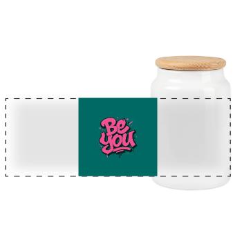 Sois toi-même ! Aimez-vous et restez vous-même ! - Boîte à biscuits avec couvercle en bois - blanc - Devant