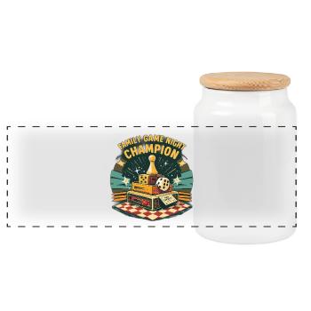 Vainqueur de la soirée jeux en famille - Boîte à biscuits avec couvercle en bois - blanc - Devant