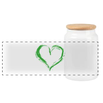Cœur - Boîte à biscuits avec couvercle en bois - blanc - Devant