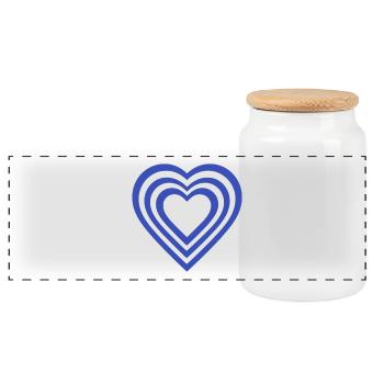 Cœur - Boîte à biscuits avec couvercle en bois - blanc - Devant