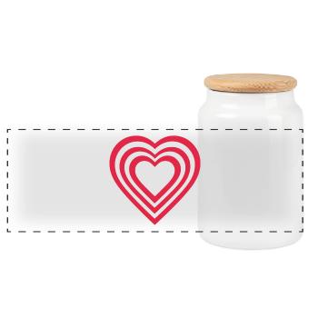 Cœur - Boîte à biscuits avec couvercle en bois - blanc - Devant