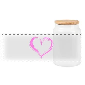 Cœur - Boîte à biscuits avec couvercle en bois - blanc - Devant