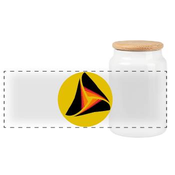 Beach volleyball, beach and sun - Panoramic Cookie Jar with Wooden Lid - white - Front