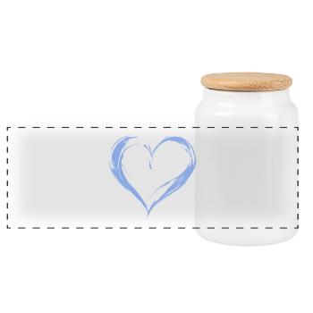 Cœur - Boîte à biscuits avec couvercle en bois - blanc - Devant