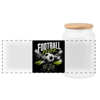 Football Fever: Team Spirit & Passion - Panoramic Cookie Jar with Wooden Lid - white - Front