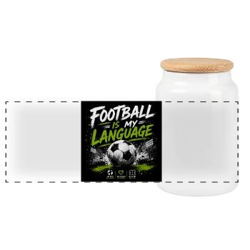 Le football est mon langage - Boîte à biscuits avec couvercle en bois - blanc - Devant