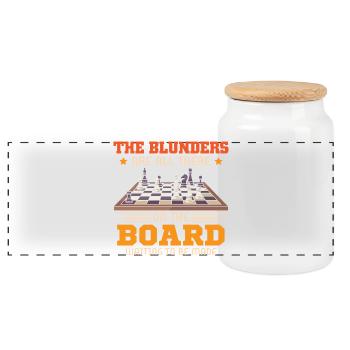 Échiquier des joueurs d’échecs - Boîte à biscuits avec couvercle en bois - blanc - Devant