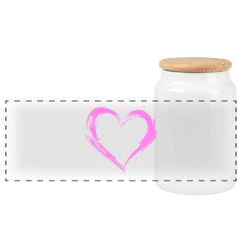 Cœur - Boîte à biscuits avec couvercle en bois - blanc - Devant