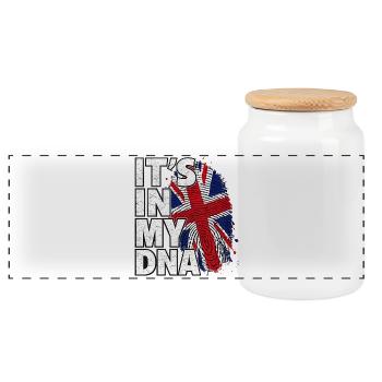 C’est dans mon ADN t-shirt britannique Drapeau britannique T-shirt britannique - Boîte à biscuits avec couvercle en bois - blanc - Devant