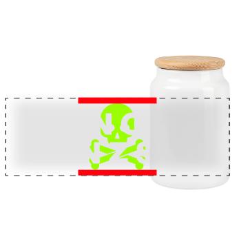 NO NZS, NEVER AGAIN, ANTI-FASCISM, NO AFD GREEN - Panoramic Cookie Jar with Wooden Lid - white - Front