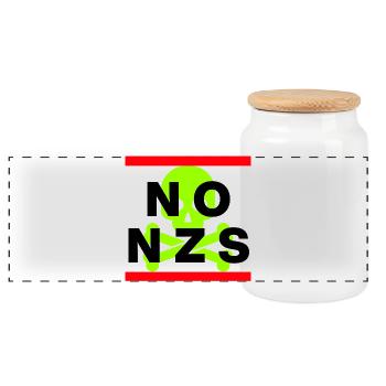 PAS DE NZS, PLUS JAMAIS, D’ANTIFASCISME, PAS D’AFD GREEN - Boîte à biscuits avec couvercle en bois - blanc - Devant