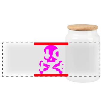 NO NZS, NEVER AGAIN, ANTI-FASCISM, NO AFD PINK - Panoramic Cookie Jar with Wooden Lid - white - Front
