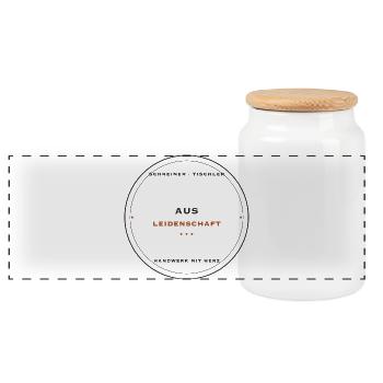 AUS Leidenschaft – Handwerk mit Herz - Panorama Keksdose mit Holzdeckel - Weiß - Vorne