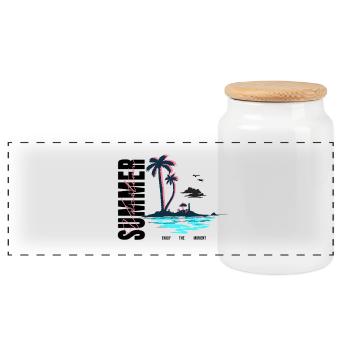 Buzzer - Panoramic Cookie Jar with Wooden Lid - white - Front