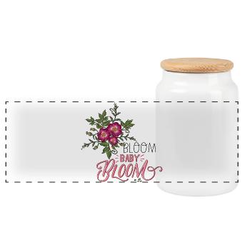Bloom Bébé Bloom - Boîte à biscuits avec couvercle en bois - blanc - Devant
