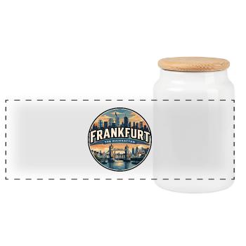Écusson rétro du Francfort-Main - Boîte à biscuits avec couvercle en bois - blanc - Devant