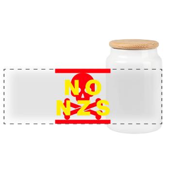 PAS DE NZS PLUS JAMAIS ANTIFASCISME PAS AFD JAUNE ROUGE - Boîte à biscuits avec couvercle en bois - blanc - Devant