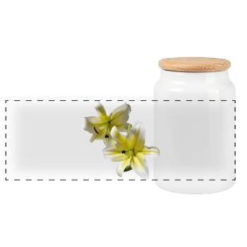 Elegant_Yellow_-_White_Lily_Flower - Boîte à biscuits avec couvercle en bois - blanc - Devant