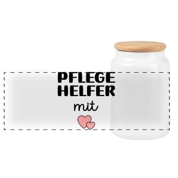 Pflegehelfer - Panorama Keksdose mit Holzdeckel - Weiß - Vorne