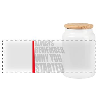 Always Remember Why You Started Motivation Spruch - Panorama Keksdose mit Holzdeckel - Weiß - Vorne
