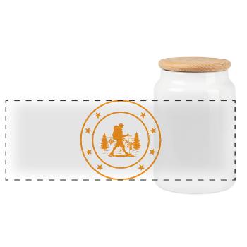 Hiking profi - Mountain Hiking - Panoramic Cookie Jar with Wooden Lid - white - Front
