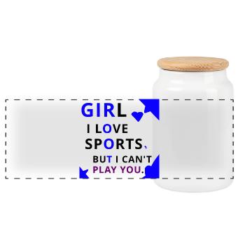 Typographie de la pièce Bold Girl - Boîte à biscuits avec couvercle en bois - blanc - Devant