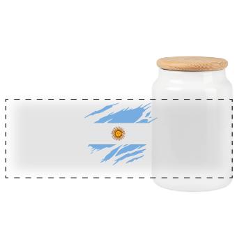 Argentine Drapeau Argentin Argentine - Boîte à biscuits avec couvercle en bois - blanc - Devant