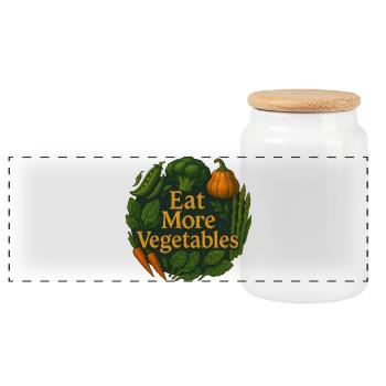 Dessin Eat More Vegetables - Boîte à biscuits avec couvercle en bois - blanc - Devant