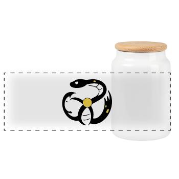 Symbole du Serpent Infini Streetwear minimaliste - Boîte à biscuits avec couvercle en bois - blanc - Devant
