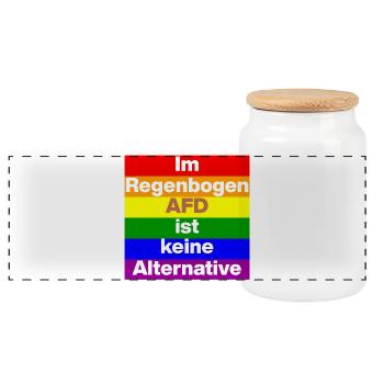 IM REGENBOGEN AFD IST KEINE ALTERNATIVE, NO NZS - Panorama Keksdose mit Holzdeckel - Weiß - Vorne