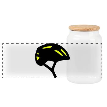 Icône du profil du casque de vélo - Boîte à biscuits avec couvercle en bois - blanc - Devant