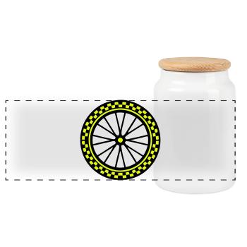 Bicycle Balance Bike Image - Boîte à biscuits avec couvercle en bois - blanc - Devant