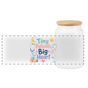 Soins pédiatriques pour les petits patients - Boîte à biscuits avec couvercle en bois - blanc - Devant
